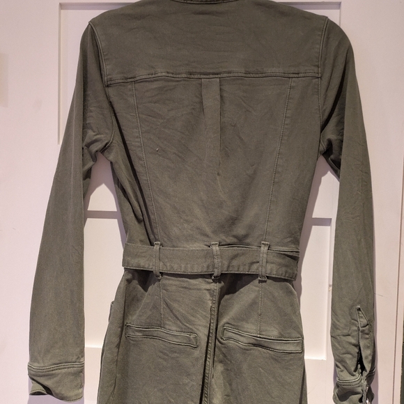 Paige Anessa Wide-Leg Utility Jumpsuit in Vintage Brushed Olive Size 2 XS - Picture 4 of 7